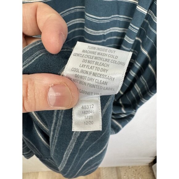 Garnet Hill Dress Womens XL Blue Stripe Seamed Knit Trapeze Scoop Neck Stretchy - Picture 6 of 10